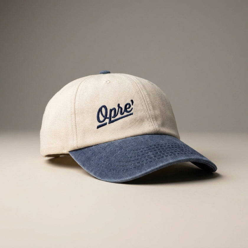 Washed Cap Blue & White